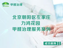 北京朝陽(yáng)區左家莊中街6號力鴻花園甲醛治理服務(wù)案例