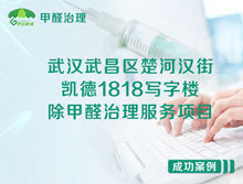 武漢武昌區凱德1818寫(xiě)字樓除甲醛治理服務(wù)項目